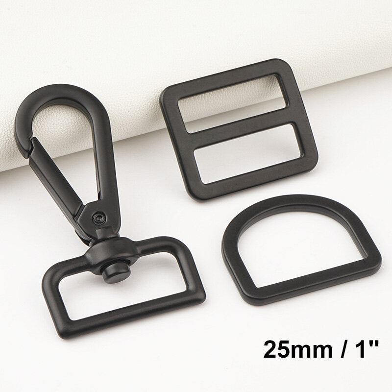 Bag Hardware 20 25mm 38mm D Ring Tri-Glides Slide Buckles 4/5 1 Swivel Snap Hook for Bag Making Buckles DIY Accessories Craft 100pcs