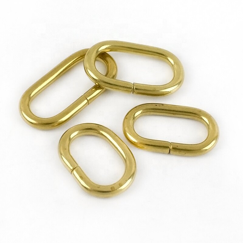 Deepeel AP643 16-24mm Bag Hardware Accessories Pure Brass O Ring Buckles Handbag Connector Adjustable Luggage Dog Collar Buckle 50pcs