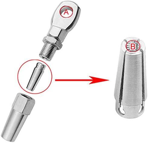 Marine Grade 316 Stainless Steel Swageless Eye Terminal Wire Cable Rope DIY Fitting Rigging Hardware Balustrade Kit 50pcs