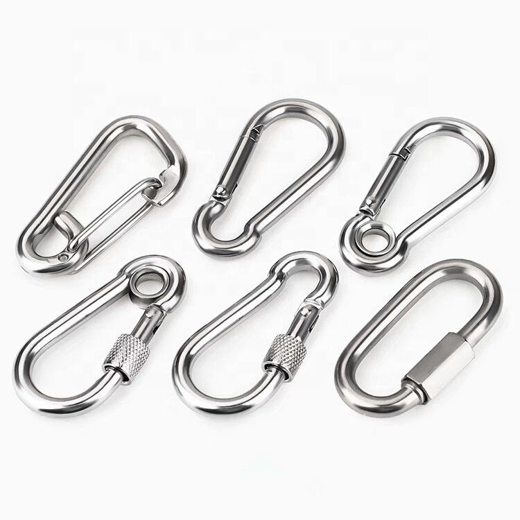 Real Stainless Steel 316 Hardware Rigging Snap Hook with Screw DIN Boat Accessories for Sun Shade Sail 10pcs