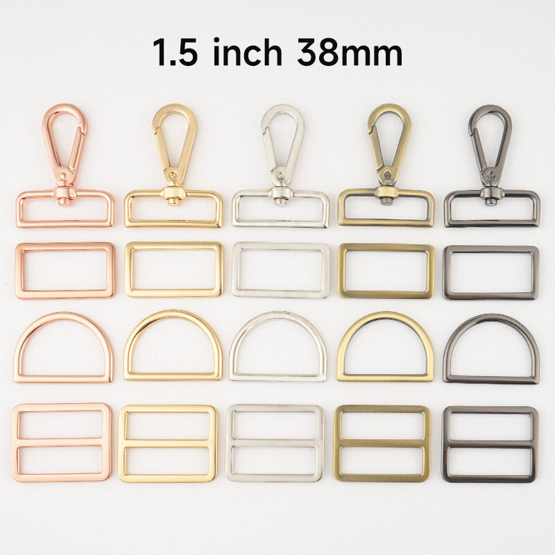 Bag Hardware 20 25mm 38mm D Ring Tri-Glides Slide Buckles 4/5 1 Swivel Snap Hook for Bag Making Buckles DIY Accessories Craft 100pcs
