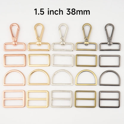Bag Hardware 20 25mm 38mm D Ring Tri-Glides Slide Buckles 4/5 1 Swivel Snap Hook for Bag Making Buckles DIY Accessories Craft 100pcs