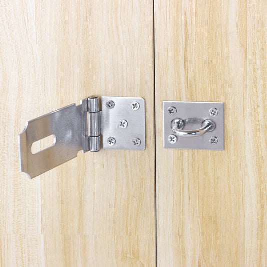 270 Degree Stainless Steel Hasp Latch Lock Metal Safety Padlock Closure for Outdoor Garden Fence Gates & Furniture Cabinet Doors 50pcs