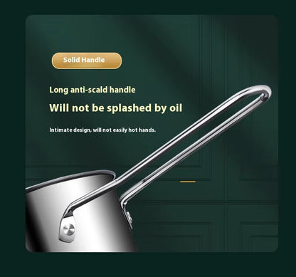 Mini Deep Fryer 304 Stainless Steel High Deep Pot Side Food Pot with Strainer Oil Basket Fuel Saving Small Fryer 10pcs