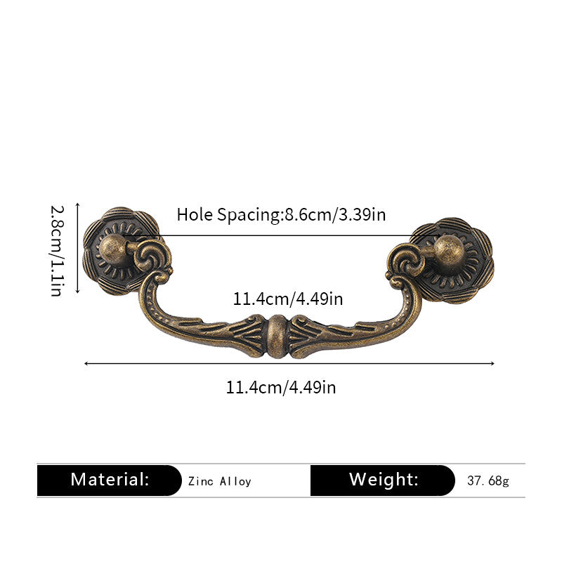 86mm Hole Spacing Antique Retro Chinese Furniture Pulls - Cabinet/Drawer/Packaging Box Hardware - for Furniture 50pcs