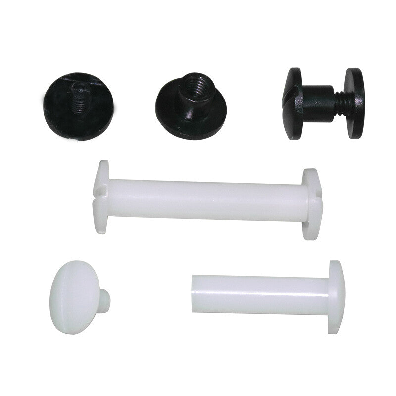 Plastic Book Binding Screws Black Plastic Male and Female Screws Chicago Screws 100pcs