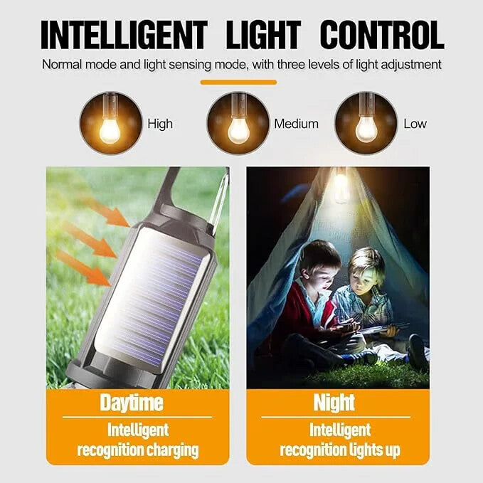 Solar LED Camping Lantern with Hook