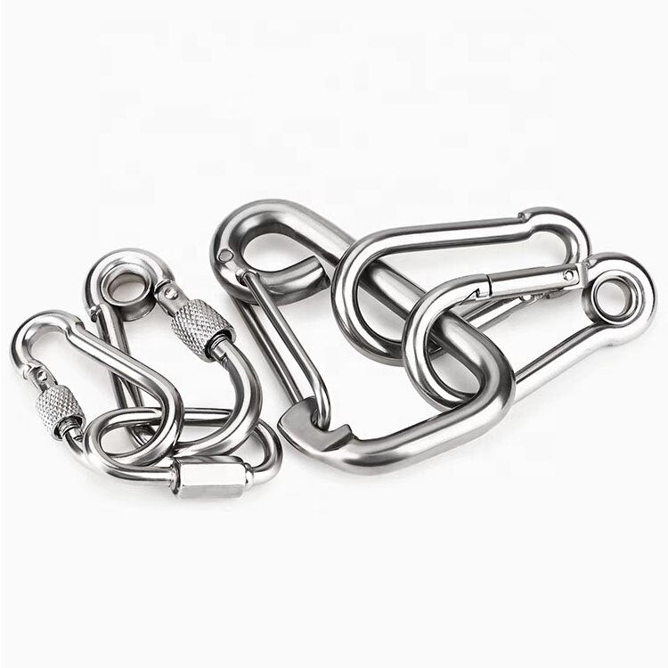 Real Stainless Steel 316 Hardware Rigging Snap Hook with Screw DIN Boat Accessories for Sun Shade Sail 10pcs