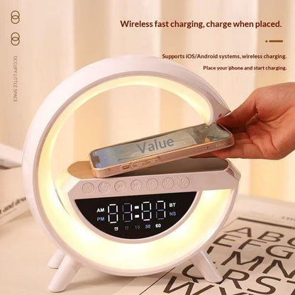 Bluetooth speaker, wireless charging, multi-functional, high-appearance value, night light, clock, birthday lamp, atmosphere sound system