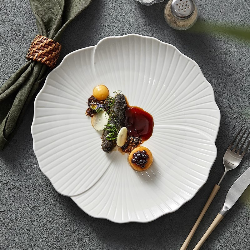 Sophisticated white shallow dish