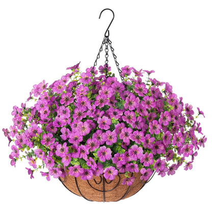 Simulated Hanging Flower Basket