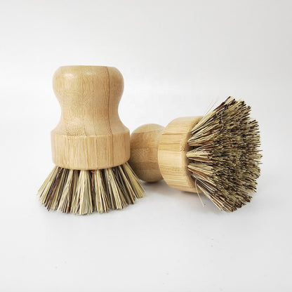 Antibacterial Sisal Kitchen Pan and Bowl Cleaning Brush with Wooden Handle 8pcs