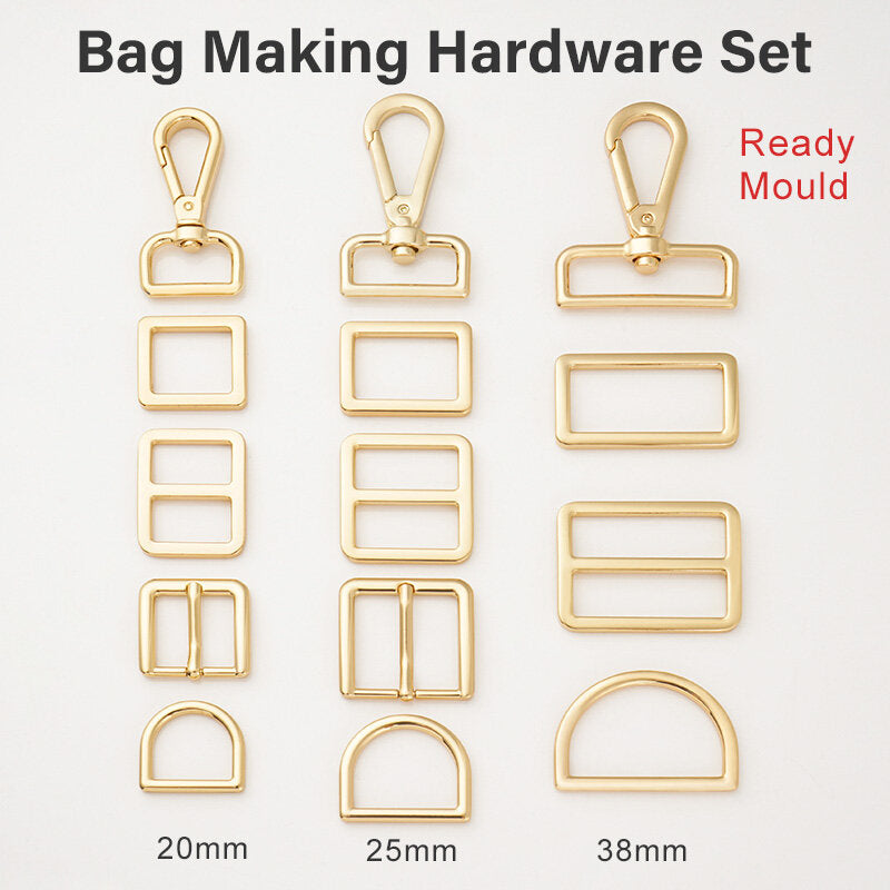 Bag Hardware 20 25mm 38mm D Ring Tri-Glides Slide Buckles 4/5 1 Swivel Snap Hook for Bag Making Buckles DIY Accessories Craft 100pcs