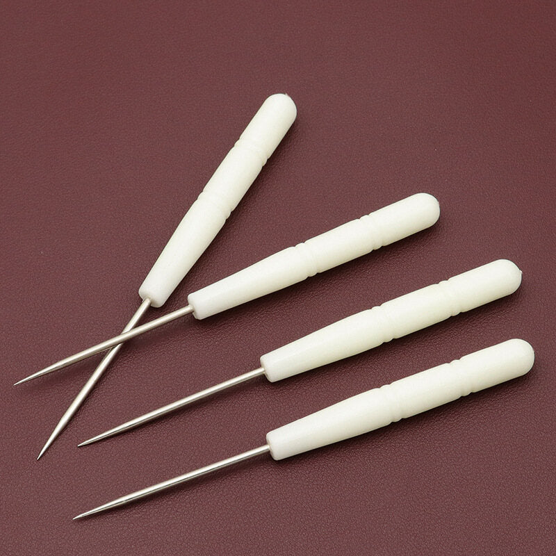 Plastic handle awl stone plastic handle straight-through hand sewing leather art diy tool 100pcs