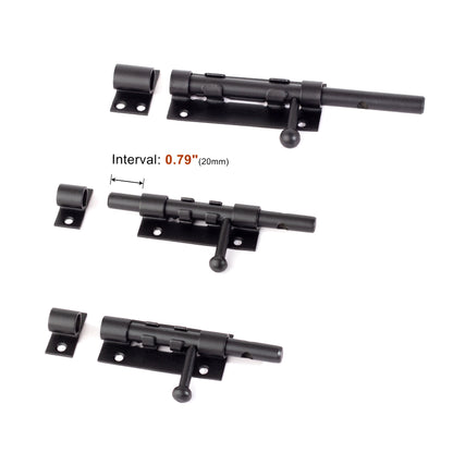 Heavy Duty Stainless Steel Black Security Door Latch Sliding Bolt Catch Closure for Garden Door and Window Night Latch Lock 50pcs