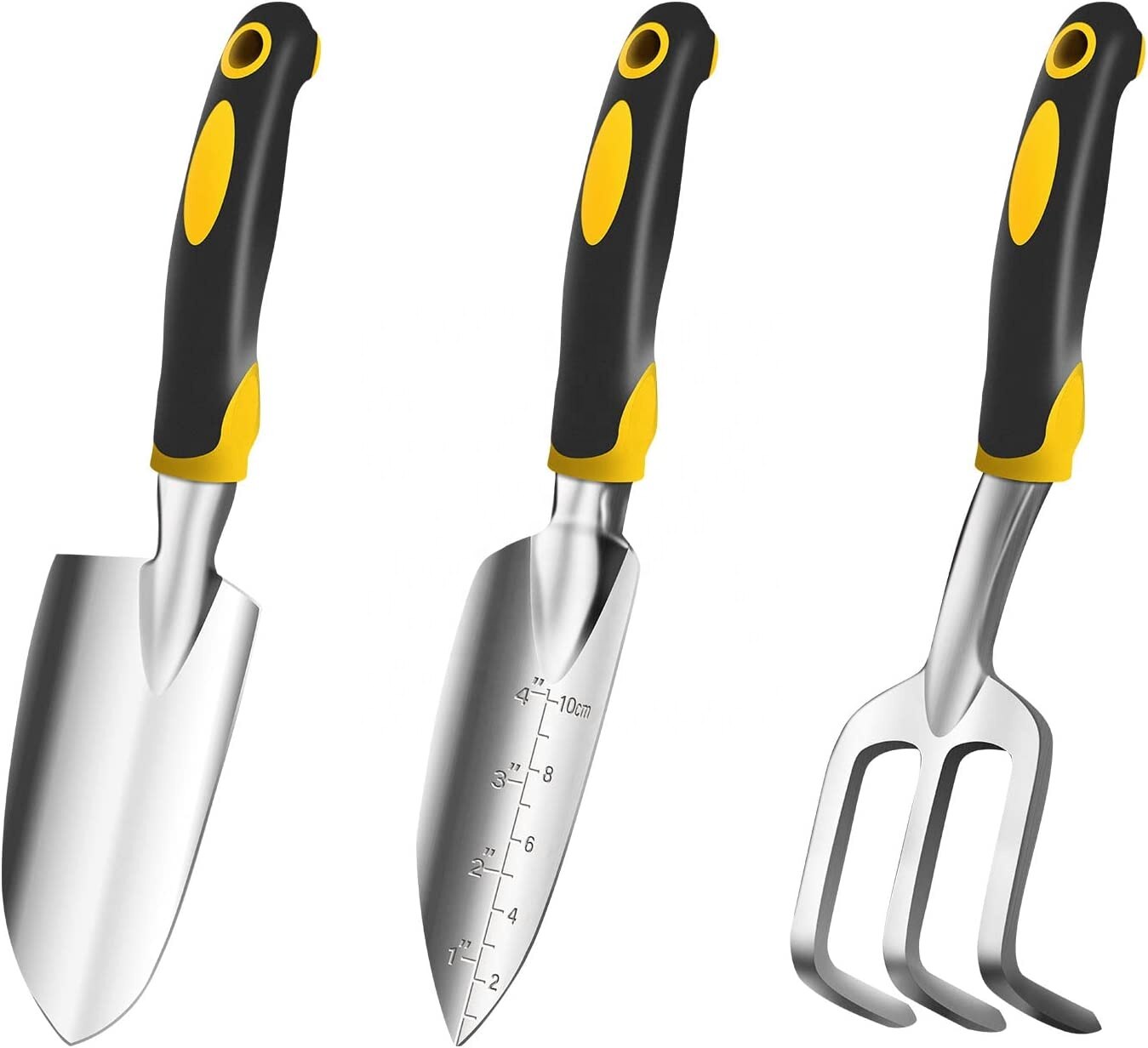 Garden Tool Set Aluminum Alloy Steel Hand Tool Starter Kit for Outdoor Heavy Duty Gardening Work 3pcs