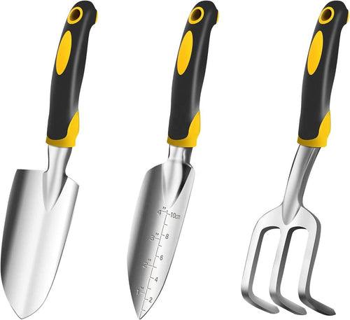 Garden Tool Set Aluminum Alloy Steel Hand Tool Starter Kit for Outdoor Heavy Duty Gardening Work 3pcs