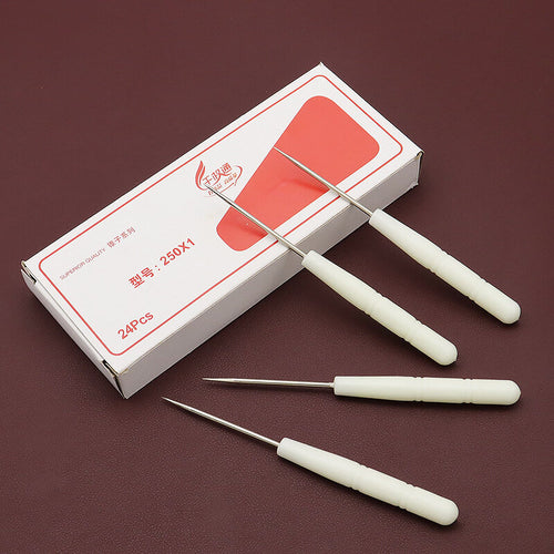 Plastic handle awl stone plastic handle straight-through hand sewing leather art diy tool 100pcs