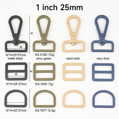 Bag Hardware 20 25mm 38mm D Ring Tri-Glides Slide Buckles 4/5 1 Swivel Snap Hook for Bag Making Buckles DIY Accessories Craft 100pcs