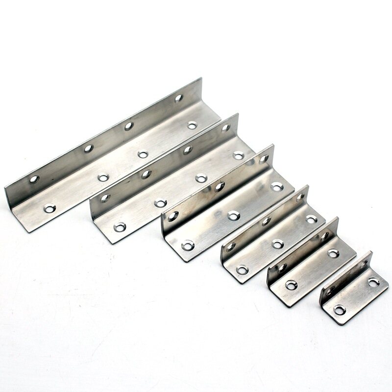 Stainless Steel Angle Code 90 Degree Right Angle Rectangular Angle Code Holder Rectangular Layer Plate Holder L-Type Extended Connector 100pcs