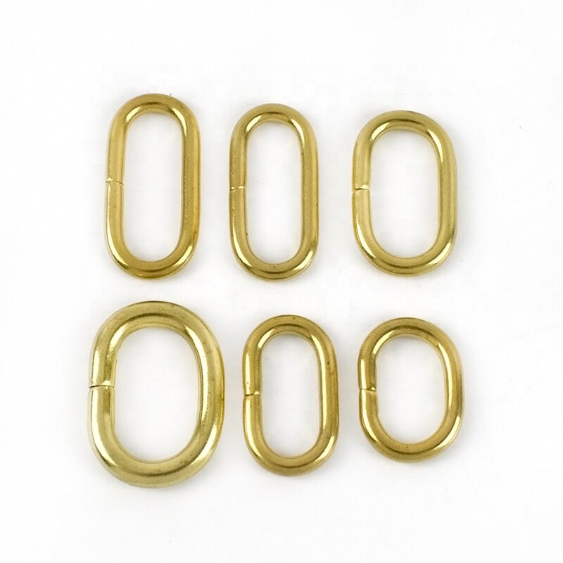 Deepeel AP643 16-24mm Bag Hardware Accessories Pure Brass O Ring Buckles Handbag Connector Adjustable Luggage Dog Collar Buckle 50pcs
