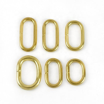 Deepeel AP643 16-24mm Bag Hardware Accessories Pure Brass O Ring Buckles Handbag Connector Adjustable Luggage Dog Collar Buckle 50pcs