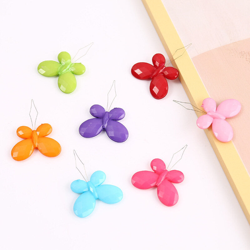 Butterfly Needle Threader Hand Sewing Tools Accessories Colorful Plastic Threader Cross Stitch Embroidery Tools Leaders 100pcs