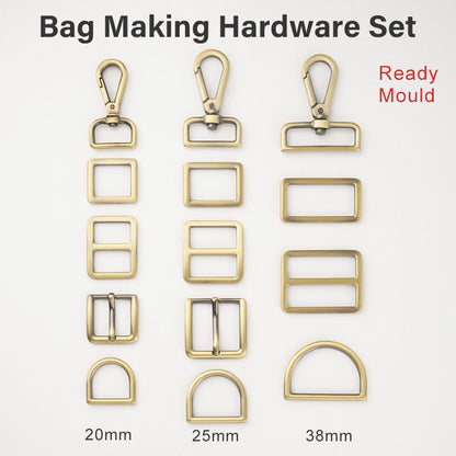 Bag Hardware 20 25mm 38mm D Ring Tri-Glides Slide Buckles 4/5 1 Swivel Snap Hook for Bag Making Buckles DIY Accessories Craft 100pcs