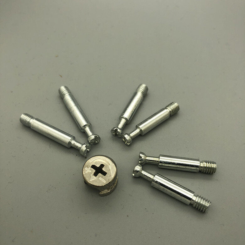 Huisheng factory direct three-in-one connecting rod machine silk tooth iron rod connector self-tapping Rod furniture fastener 500pcs