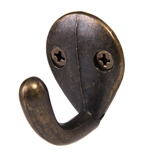 Antique Bronze Zinc Alloy Hanging Hook Bathroom Metal Hooks for Clothes Robe Toiletry Bag Towel Wardrobe Door Hanger for Hats 100pcs