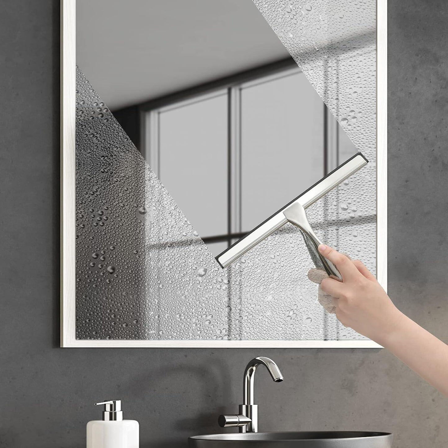 10 Inches Stainless Steel Handheld Portable All-Purpose Shower Squeegee Cleaning Brushes for Shower Doors Bathroom Windows Car 10pcs