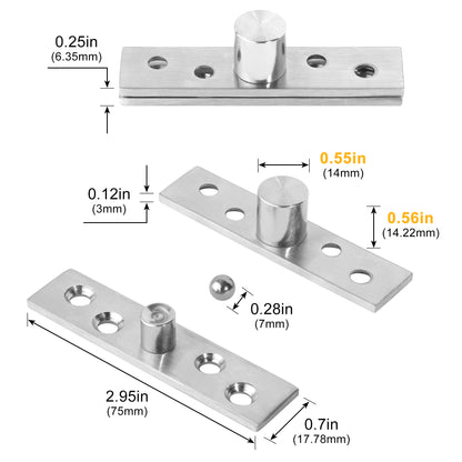 Stainless Steel Heavy Duty 360 Degree Rotating Hidden Hinges for Furniture Cabinet Cupboard Wooden Doors Pivot Concealed Hinge 20pcs