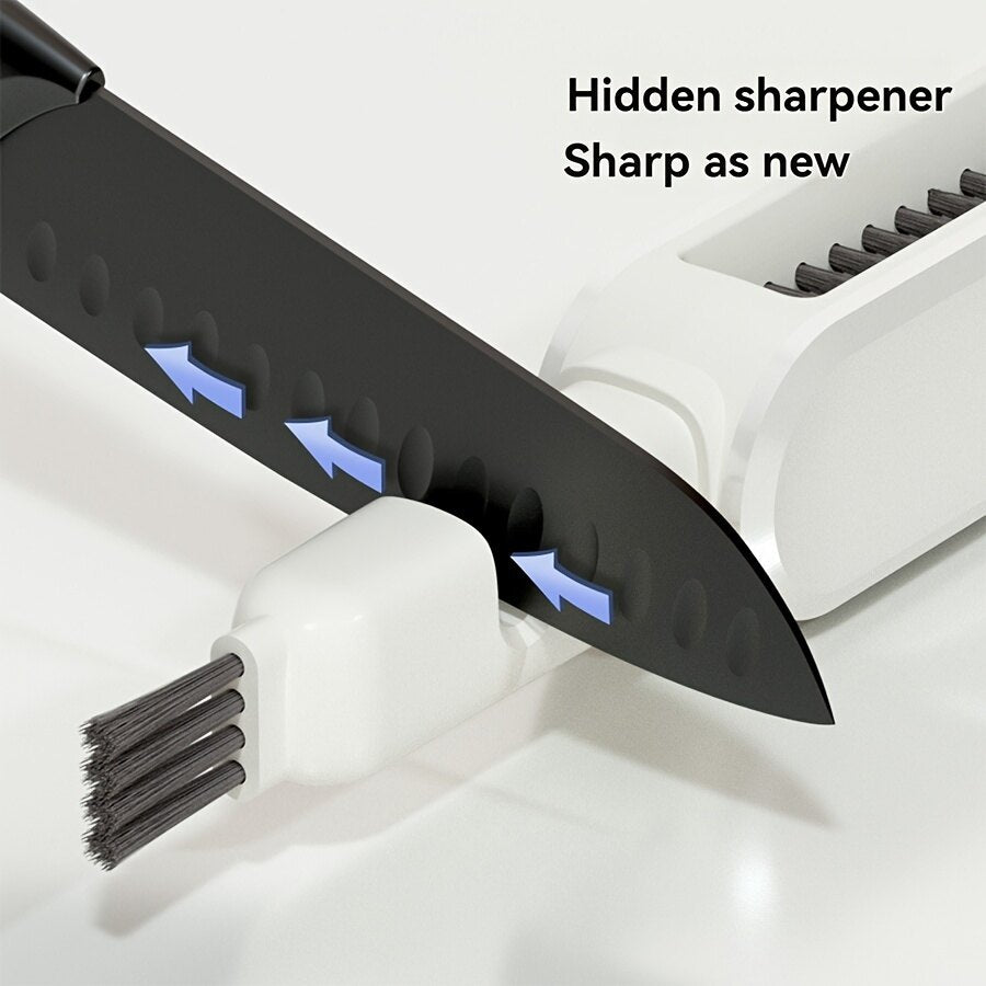 Wholesale 4 in 1 Knife Cleaner Kitchen Cutlery Blade Brush Sharpener Cutlery Chopsticks Knife and Fork Cleaning Brush 10pcs