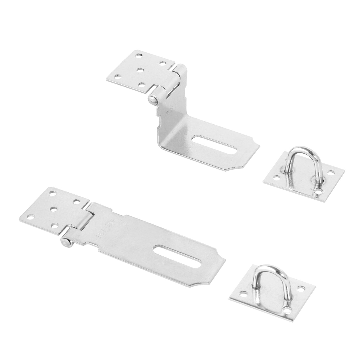 270 Degree Stainless Steel Hasp Latch Lock Metal Safety Padlock Closure for Outdoor Garden Fence Gates & Furniture Cabinet Doors 50pcs