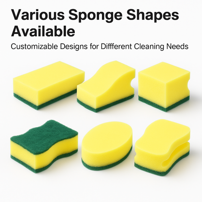 Heavy Duty Scrub Sponge Cleaning Pad Kitchen Scouring Sponge Brush Double Layer Dish Washing Foam Cleaner for Home Use