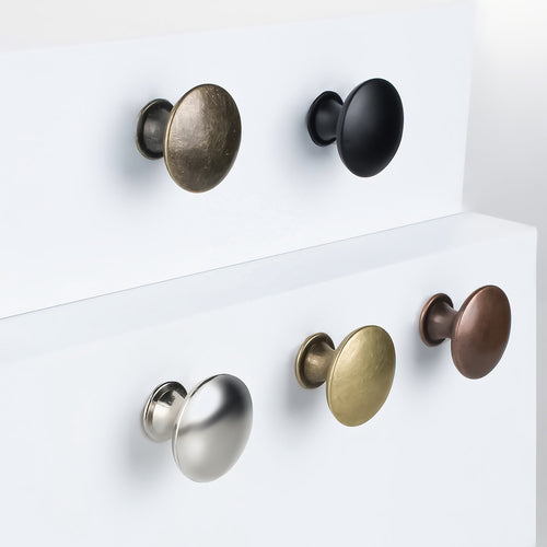 Simple Matte Black Round Flat Head Small Handle. Single Hole Hollow Cabinet Door Handle Decorative Accessories 100pcs