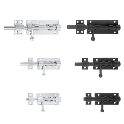 Heavy Duty Stainless Steel Black Security Door Latch Sliding Bolt Catch Closure for Garden Door and Window Night Latch Lock 50pcs