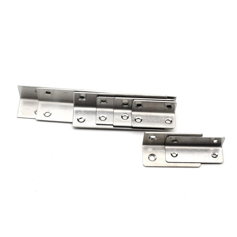Stainless Steel Angle Code 90 Degree Right Angle Rectangular Angle Code Holder Rectangular Layer Plate Holder L-Type Extended Connector 100pcs