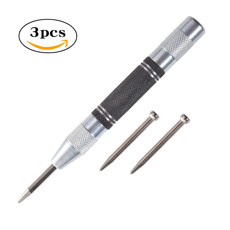 Silver Black Automatic Center Punch Emergency Window Breaker High Hardness Manual Punching Tool Metal Positioning Center Punch 10pcs