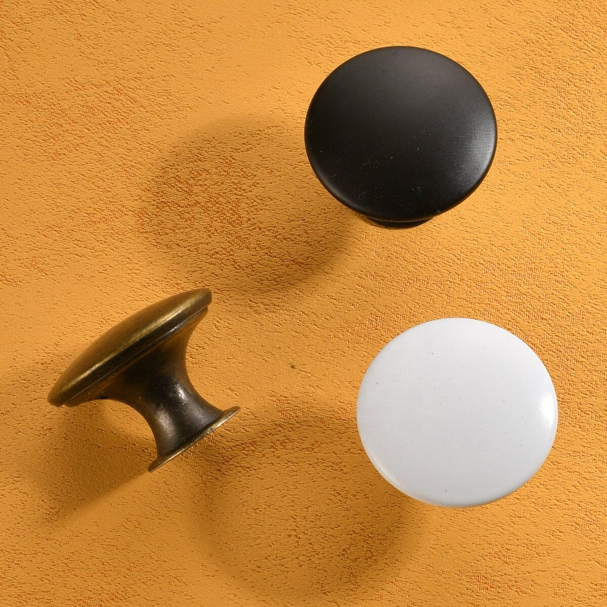 Simple Matte Black Round Flat Head Small Handle. Single Hole Hollow Cabinet Door Handle Decorative Accessories 100pcs