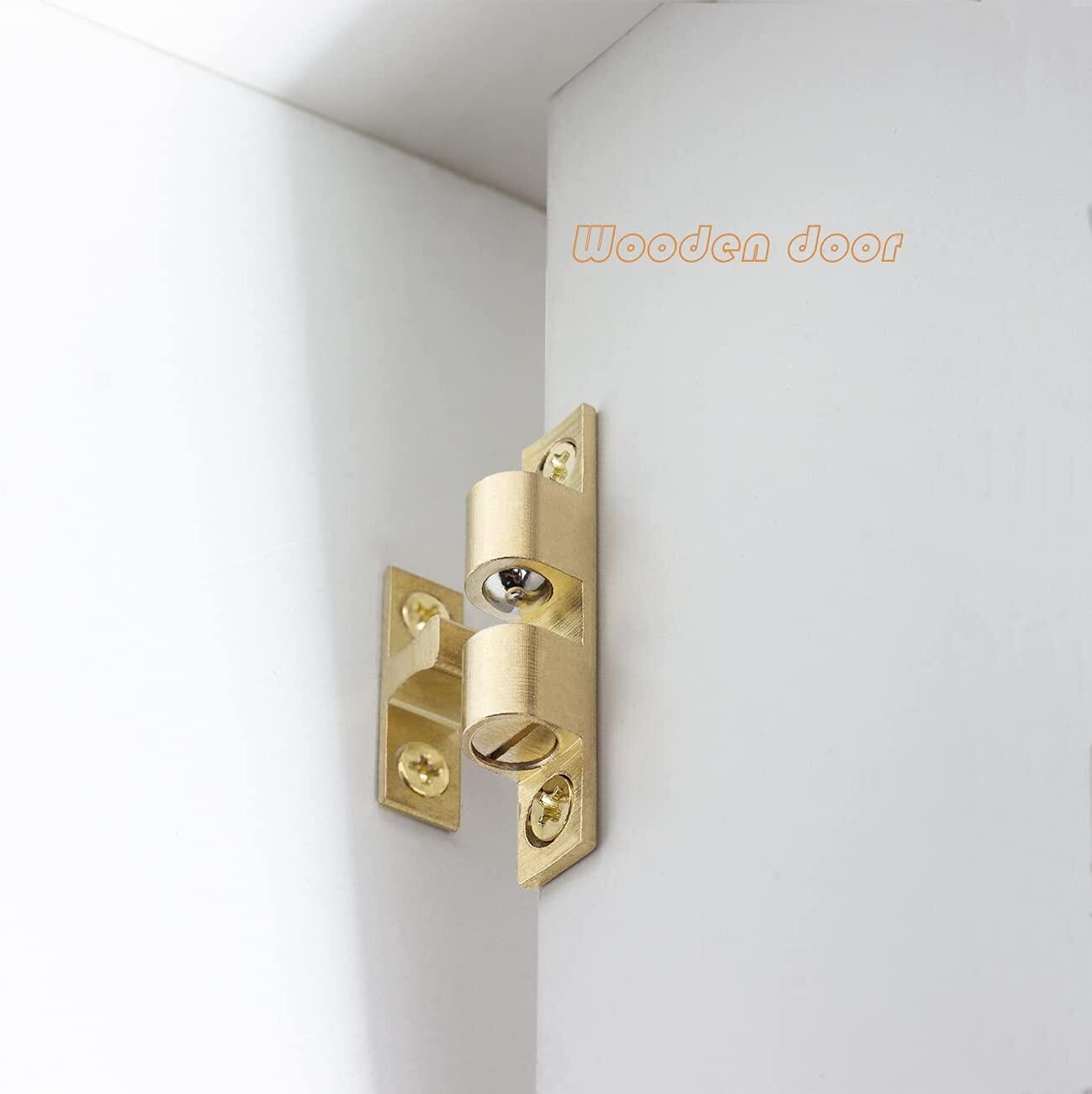 CC Cabinet Door Latch Kitchen Cupboard Furniture Doors Closure Spring Load Solid Brass Double Ball Catch