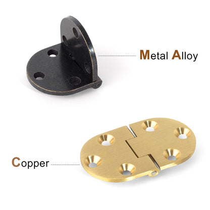 90 Degree Thick Antique Metal Alloy Hinge. Copper Hinge for Furniture Cabinet Wood Box Drawer Kitchen Flat Round Corner Hinges 30pcs