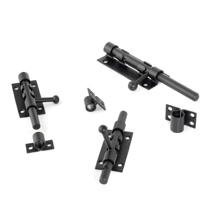 Heavy Duty Stainless Steel Black Security Door Latch Sliding Bolt Catch Closure for Garden Door and Window Night Latch Lock 50pcs
