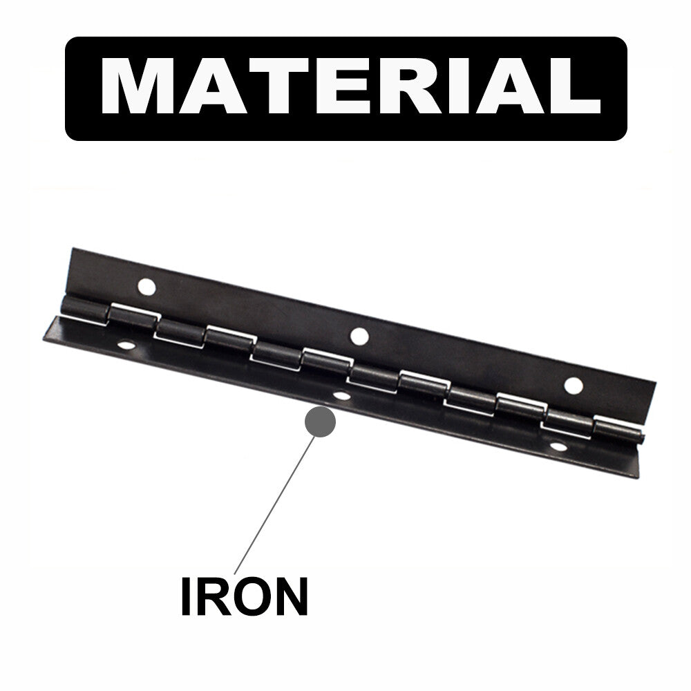 6 Inch Piano Hinge Continuous Hidden Concealed Black Iron Steel Economical Offset Small Single Wrap Piano Hinges