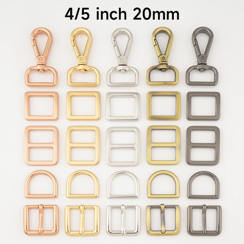 Bag Hardware 20 25mm 38mm D Ring Tri-Glides Slide Buckles 4/5 1 Swivel Snap Hook for Bag Making Buckles DIY Accessories Craft 100pcs