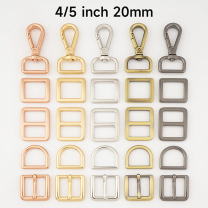 Bag Hardware 20 25mm 38mm D Ring Tri-Glides Slide Buckles 4/5 1 Swivel Snap Hook for Bag Making Buckles DIY Accessories Craft 100pcs
