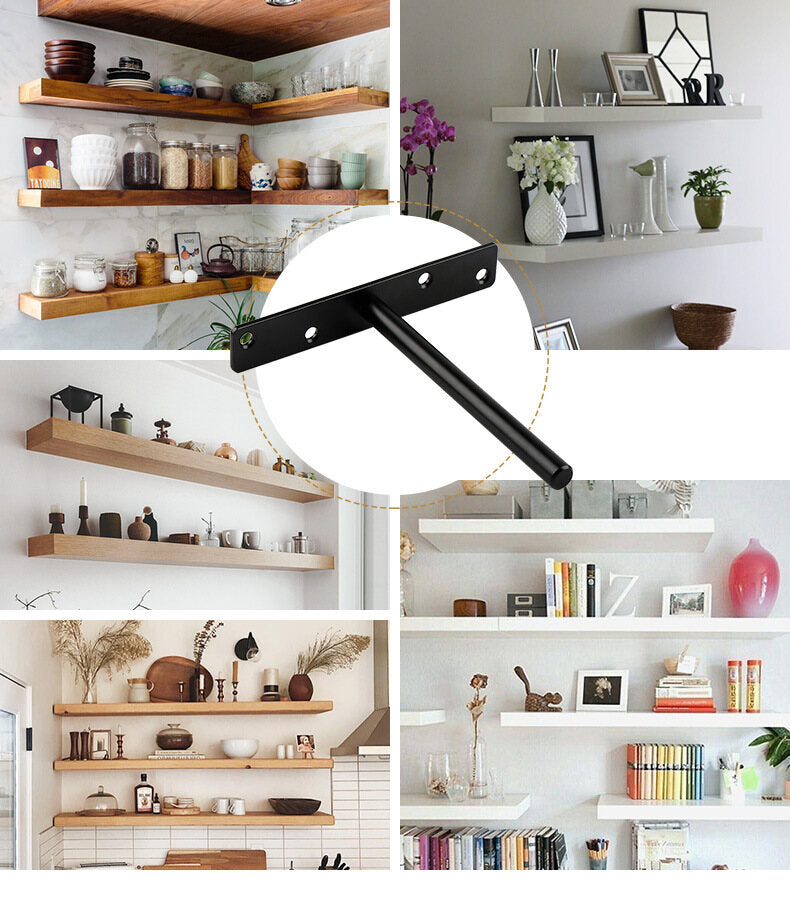 Metal Floating Shelf Brackets Nail-Fixed-Invisible Wall Mounted Hidden Partition Blind Shelf Supports Wooden Shelves Home Decor 50pcs