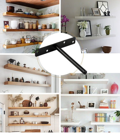 Metal Floating Shelf Brackets Nail-Fixed-Invisible Wall Mounted Hidden Partition Blind Shelf Supports Wooden Shelves Home Decor 50pcs