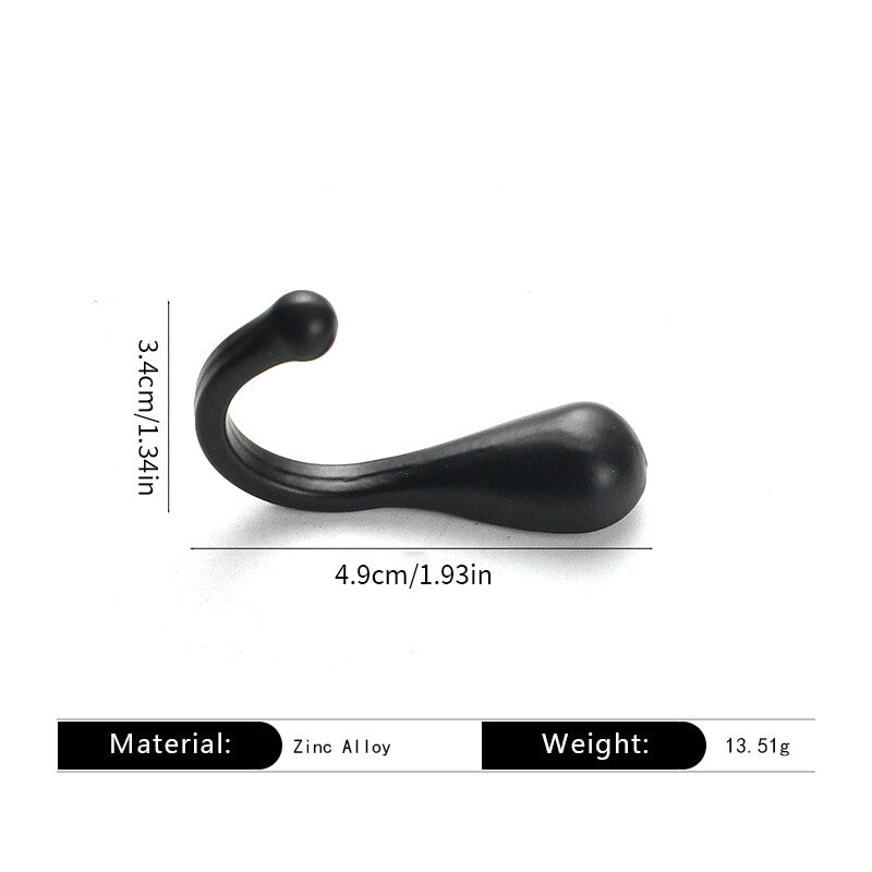 Teardrop-Shaped Solid Zinc Alloy Single Coat Hooks - Home/Bathroom Hardware - for Clothing & Wardrobes 100pcs