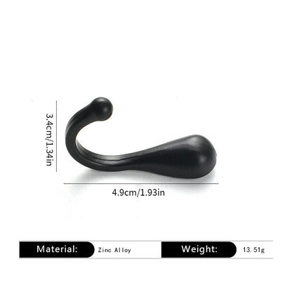 Teardrop-Shaped Solid Zinc Alloy Single Coat Hooks - Home/Bathroom Hardware - for Clothing & Wardrobes 100pcs